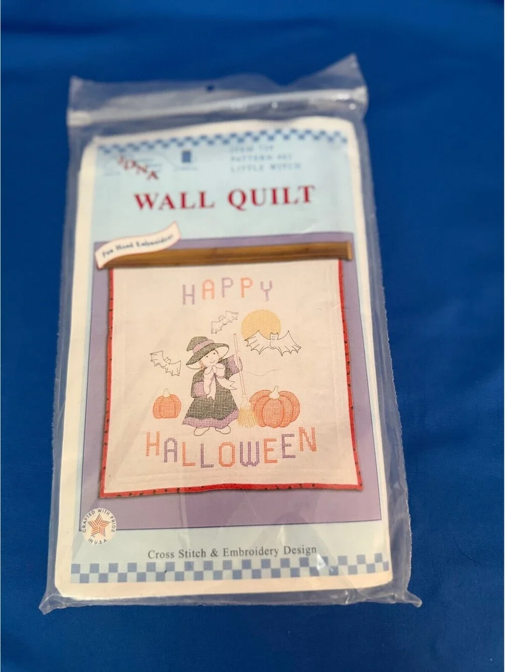 Jack Dempsey Needle Art Wall Quilt Cross Stitch Kit - Happy Halloween Little Wit
